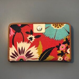 Spartina Floral Canvas Wallet